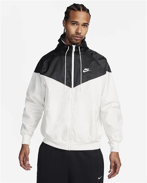 nike windrunner kapuzenjacke weiss schwarz f101|Nike Sportswear Windrunner Herrenjacke mit Kapuze.